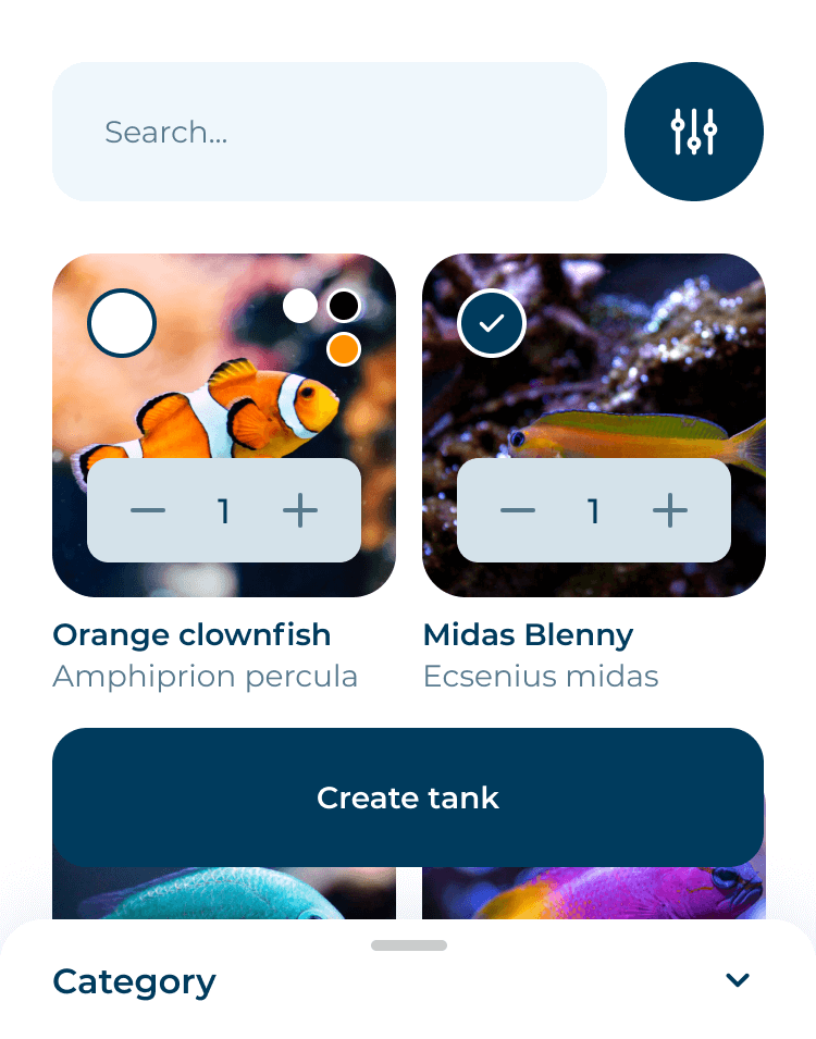 Card with image of orange fish